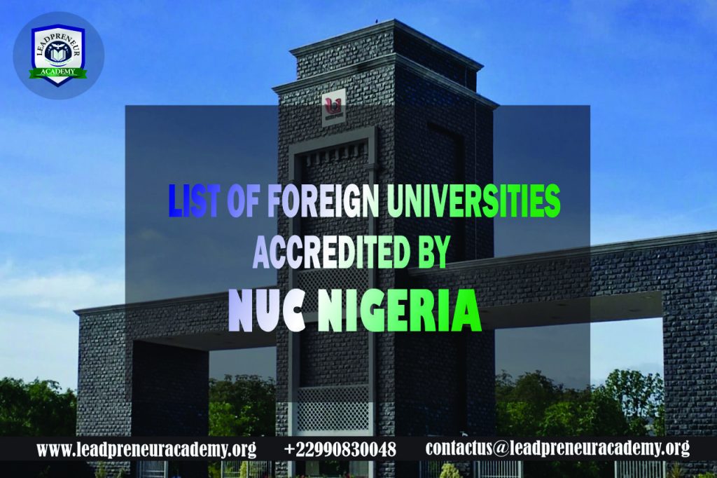 list of foreign universities accredited by nuc nigeria